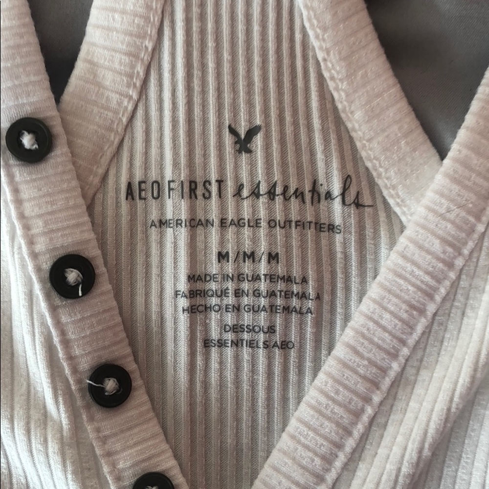 White AEO First Essentials Razor back bodysuit - Picture 2 of 2